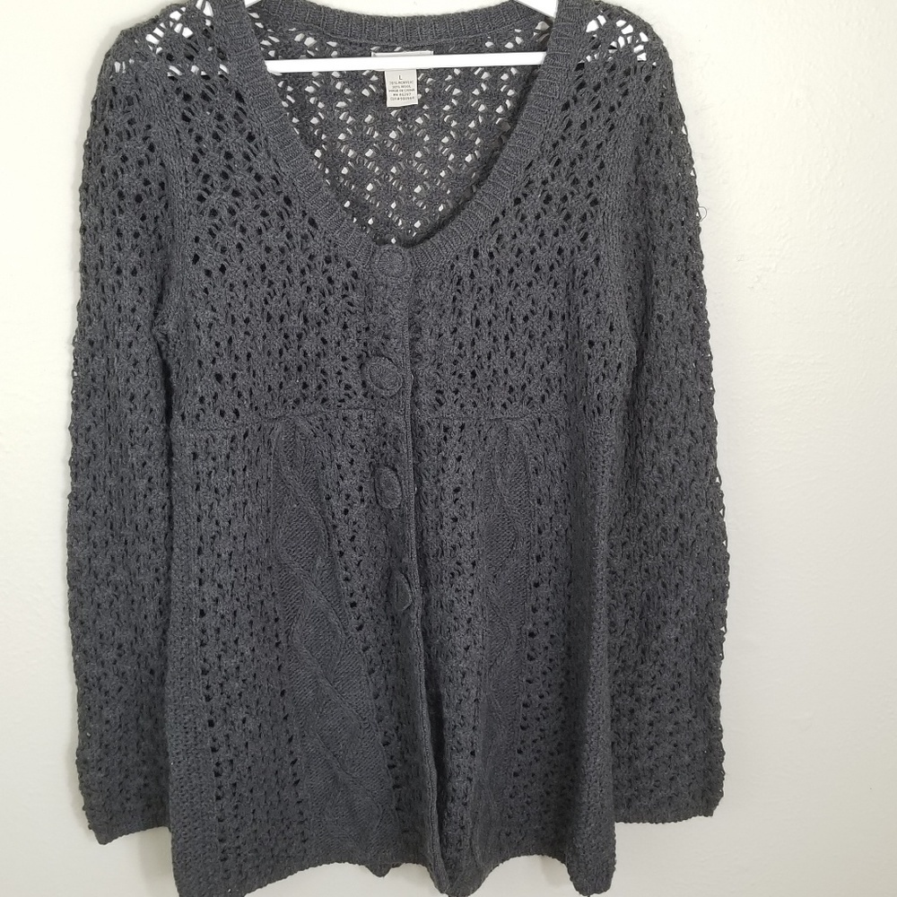 Vertigo Paris Crocheted Sweater Cardigan